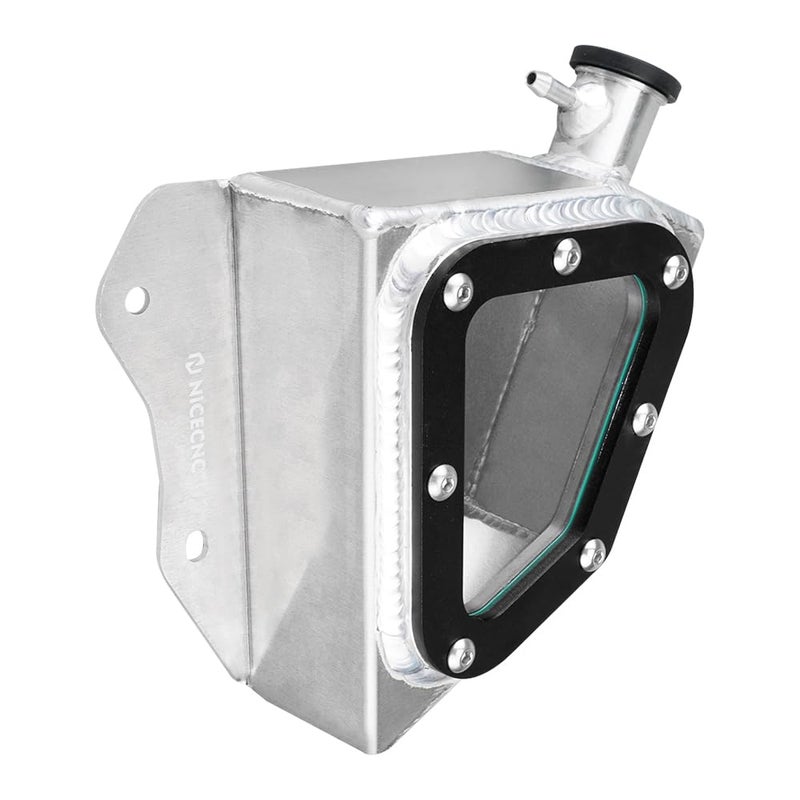 NICECNC Aluminum Radiator Tank Reservoir Expansion Tank Compatible with Yamaha Raptor 700700R 20132026 Replacement for 1PEF18710000 Black